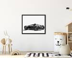 Bild Racing Car Buche Massiv / Acrylglas - Schwarz - 43 x 53 cm