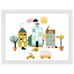 Quadro Carton City Faggio massello / Vetro acrilico - Bianco - 33 x 43 cm