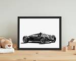 Bild Racing Car Buche Massiv / Acrylglas - Schwarz - 33 x 43 cm