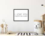 Quadro I Love You Forever and Always Faggio massello / Vetro acrilico - Nero - 43 x 53 cm