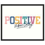 Afbeelding Positive Vibes Only massief beukenhout/acrylglas - zwart - 53 x 63 cm