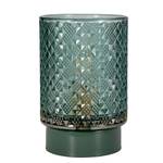 Tafellamp Glamour type C aluminium/gekleurd glas - 1 lichtbron - Turquoise