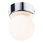 Plafondlamp Gove opaalglas/chroom - 1 lichtbron - Chrome - Diameter: 8 cm