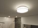 Lampada da soffitto Luena Cromo / Vetro trasparente - Color argento / Bianco - 1 punto luce - Diametro: 35 cm