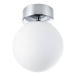 Plafondlamp Gove opaalglas/chroom - 1 lichtbron - Chrome - Diameter: 17 cm