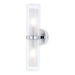 Wandlamp Luena chroom/transparant glas - zilverkleurig/wit - Aantal lichtbronnen: 2