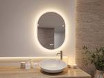 Miroir de salle de bain Mirra ovale Aluminium - Blanc