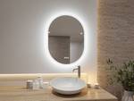 Miroir de salle de bain Mirra ovale Aluminium - Blanc