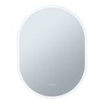 Miroir de salle de bain Mirra ovale Aluminium - Blanc