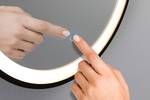 Specchio da bagno Miro con laccio Alluminio - Nero