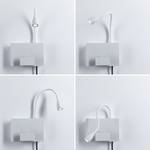 Applique murale Haina Aluminium - 1 ampoules - Blanc