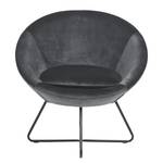 Fauteuil design Eicken Gris foncé - Velours Vilda: Gris foncé