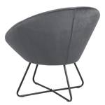 Fauteuil design Eicken Gris foncé - Velours Vilda: Gris foncé