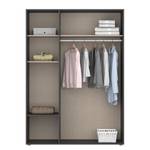 Draaideurkast Voyager met spiegel Metallic grijs - Breedte: 140 cm - Met laden