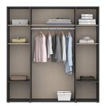 Armoire Voyager avec miroir Blanc alpin / Gris métallisé - Largeur : 187 cm - Avec tiroirs