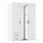 Armoire Voyager avec miroir Blanc alpin - Largeur : 140 cm - Avec tiroirs