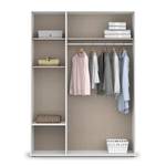 Armoire Voyager avec miroir Blanc alpin - Largeur : 140 cm - Avec tiroirs