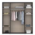 Armoire Voyager avec miroir Gris métallisé - Largeur : 187 cm - Sans tiroir