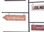 Dekoschild Wegweiser Paradies Eisen - Mehrfarbig