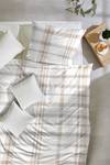 Parure de lit en seersucker Karo Marron clair / Blanc - 135 x 200 cm