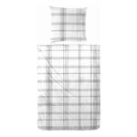 Parure de lit en seersucker Karo Gris clair / Blanc - 135 x 200 cm