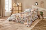 Parure de lit en percale Blumen Caramel / Orange - 135 x 200 cm