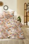 Parure de lit en percale Blumen Caramel / Orange - 135 x 200 cm