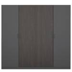 Drehtürenschrank Miro Eiche Schwarz Dekor / Grau - Breite: 226 cm