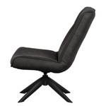 Fauteuil Skyler Acier / Imitation cuir - Noir