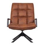 Fauteuil Jouke avec accoudoirs Acier / Imitation cuir - Cognac