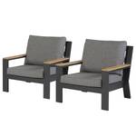 Fauteuils de jardin Valerie - Lot de 2 Aluminium / Tissé à plat - Anthracite / Gris