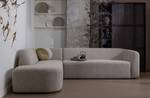 Ecksofa Sloping Strukturstoff - Hellbraun - Ottomane davorstehend links