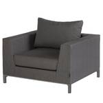 Fauteuil lounge Sicilie Aluminium / Tissé à plat - Gris foncé