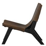 Fauteuil Consume Acacia massif / Cuir véritable - Noir / Marron