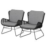 Fauteuils de jardin Grace - Lot de 2 B Acier / Textile - Anthracite