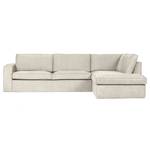 Ecksofa Thomas Flachgewebe - Beige - Longchair davorstehend rechts