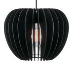 Suspension Tribeca Placage en bois véritable - Noir - 1 ampoule