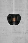 Suspension Tribeca Placage en bois véritable - Noir - 1 ampoule