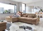 Ecksofa Calstar mit Longchair Webstoff Porcia: Latte Macchiato - Longchair davorstehend links - Ohne Schlaffunktion