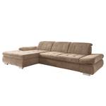 Ecksofa Calstar mit Longchair Webstoff Porcia: Latte Macchiato - Longchair davorstehend links - Ohne Schlaffunktion