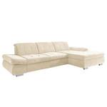 Ecksofa Calstar mit Longchair Webstoff Porcia: Beige - Longchair davorstehend rechts - Ohne Schlaffunktion