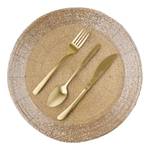 Platzset SHINE ON Glasperlen / Metall / Polyester - Bronze