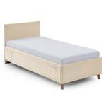 Gestoffeerd bed Cool Corduroy Scota: Crèmekleurig - 140 x 200cm - Met lattenbodem