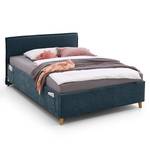 Gestoffeerd bed Fun Geweven stof Cieli: Donkerblauw - 90 x 200cm - Met lattenbodem