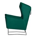 Fauteuil Caleta Tissu - Velours Onoli: Vert vieilli - Avec repose-pieds