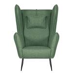 Fauteuil Caleta Tissu - Tissu Sogol: Vert - Avec repose-pieds