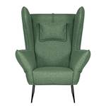 Fauteuil Caleta Tissu - Tissu Sogol: Vert - Avec repose-pieds