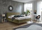 Gestoffeerd bed Riva Platweefsel Balkis: Antiek groen - 180 x 200cm - Met hoofdeinde - Metaal