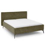 Letto imbottito Riva Tessuto Balkis: verde antico - 180 x 200cm - Con testiera - Metallo