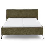 Letto imbottito Riva Tessuto Balkis: verde antico - 180 x 200cm - Con testiera - Metallo